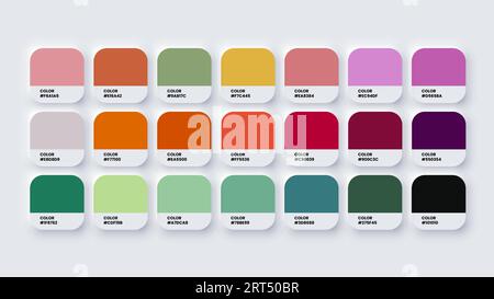 Palette de couleurs, nuances de couleurs RVB, couleurs HEX, Palette de couleurs de peinture, couleurs vives dans le catalogue de codes HEX, tons pastel Illustration de Vecteur