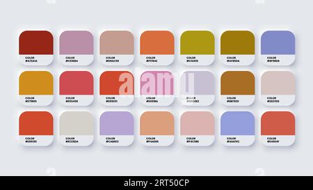 Palette de couleurs, nuances de couleurs RVB, couleurs HEX, Palette de couleurs de peinture, couleurs vives dans le catalogue de codes HEX, tons pastel Illustration de Vecteur