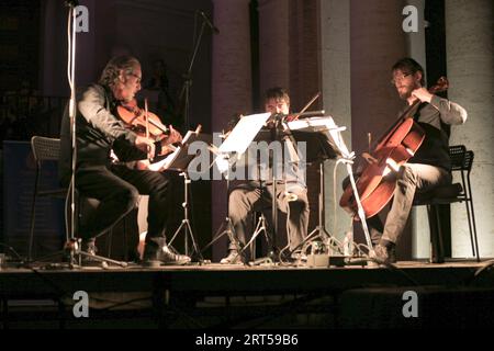Rome, Italie. 10 septembre 2023. Pessoa Quartet à la 3e journée du Festival de musique Bravetta au Cloître du bon Berger . Le Festival a été parrainé par la XIIe Municipalité avec la participation de Roma capitale et avec la collaboration du lycée scientifique Marcello Malpighi de Rome. (Photo de Daniela Franceschelli/Pacific Press) crédit : Pacific Press Media production Corp./Alamy Live News Banque D'Images