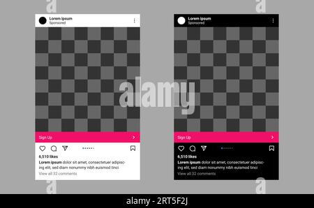La maquette Instagram publie un arrière-plan d'interface utilisateur d'écran vide Illustration de Vecteur