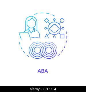 Notion : icône de ligne de gradient ABA 2D. Illustration de Vecteur