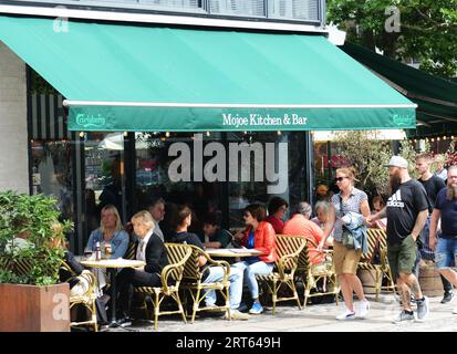 Le vibrant Mojoe Kitchen & Bar sur Gothersgade, Copenhague, Danemark. Banque D'Images