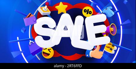 Remise sur la composition créative. Méga solde. Illustration vectorielle. Illustration de Vecteur