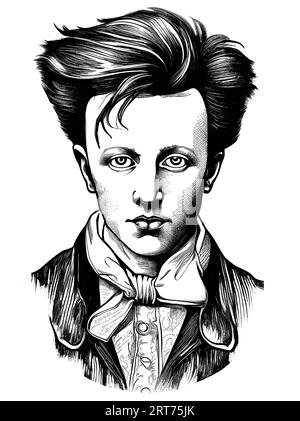 Arthur Rimbaud, Jean Nicolas Arthur Rimbaud Illustration de Vecteur