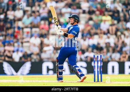 SOUTHAMPTON, ROYAUME-UNI. 10 septembre 2023. Liam Livingston d'Angleterre lors de England Men v New Zealand - Metro Bank ODI Series à l'Ageas Bowl le dimanche 10 septembre 2023 à SOUTHAMPTON EN ANGLETERRE. Crédit : Taka Wu/Alamy Live News Banque D'Images
