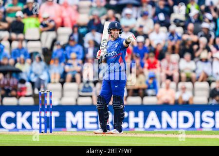 SOUTHAMPTON, ROYAUME-UNI. 10 septembre 2023. Liam Livingston d'Angleterre lors de England Men v New Zealand - Metro Bank ODI Series à l'Ageas Bowl le dimanche 10 septembre 2023 à SOUTHAMPTON EN ANGLETERRE. Crédit : Taka Wu/Alamy Live News Banque D'Images