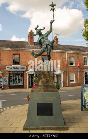 La sculpture Jester sur Henley Street, Stratford on Avon, Warwickshire, Angleterre Banque D'Images