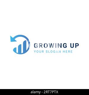 Marketing Growth Graph logo Design Logotype de trading Illustration de Vecteur
