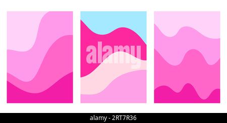 Ensemble de fonds vectoriels abstraits dégradés de bleu rose Illustration de Vecteur