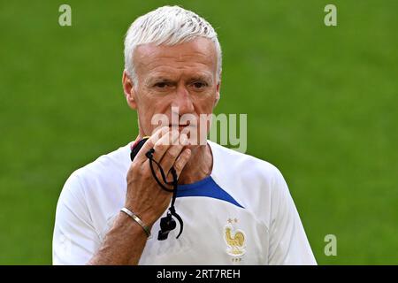 Dortmund, Allemagne. 11 septembre 2023. Didier Deschamps, entraîneur national, lors de la dernière séance d’entraînement. Les équipes nationales d'Allemagne et de France se rencontreront mardi à Düsseldorf. Crédit : Federico Gambarini/dpa/Alamy Live News Banque D'Images