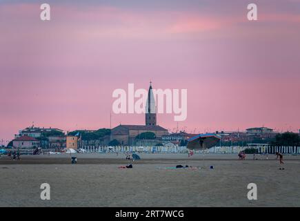 Vue aérienne de la lagune de Caorle, à Brussa, province de Venise Banque D'Images