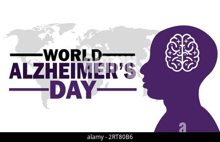 Illustration vectorielle de la Journée mondiale d'Alzheimer. Convient pour carte de voeux, affiche et bannière Illustration de Vecteur