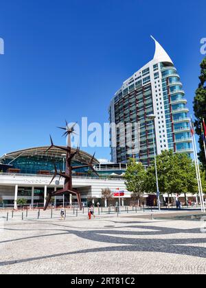 Centro Vasco da Gama avec tour résidentielle, gratte-ciel, architecture moderne, Parque das Nacoes, Parque das Nacoes, parc des Nations, ancienne Expo Banque D'Images
