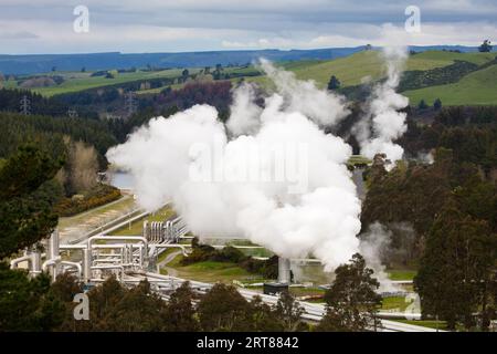 Près de la station géothermique Wairakei Taupo en Nouvelle Zélande Banque D'Images