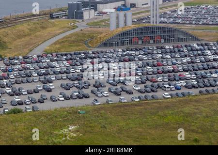 Copenhague, Danemark, 18 juillet 2017 : vue aérienne d'un parking à l'aéroport de Copenhague Banque D'Images