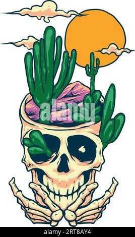 Conception de désert de tête de crâne au format vectoriel Illustration de Vecteur