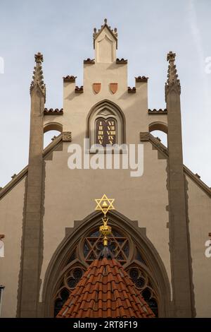 Prague, République tchèque, 17 mars 2017 : vue extérieure de la synagogue Maisel dans le quartier juif Banque D'Images