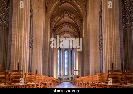 Copenhague, Danemark, 03 janvier 2017 : Photographie intérieure de l'impressionnante salle de l'église Grundtvigs Banque D'Images