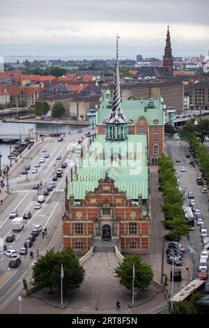 Copenhague, Danemark, 1 juillet 2017 : vue aérienne de l'ancien bâtiment boursier appelé Borsen Banque D'Images