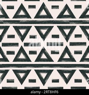 Ornement africain Bold Line modèle sans couture pour tissu, paquet. Fond de vecteur de conception simple ethnique. Illustration de Vecteur