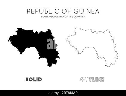 Carte de Guinée. Carte vectorielle vierge du pays. Frontières de Guinée pour votre infographie. Illustration vectorielle. Illustration de Vecteur