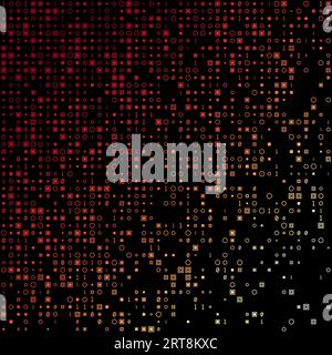 Fond de matrice géométrique étonnant dans les couleurs rouge, jaune et bleu. Illustration vectorielle carrée attrayante. Illustration de Vecteur