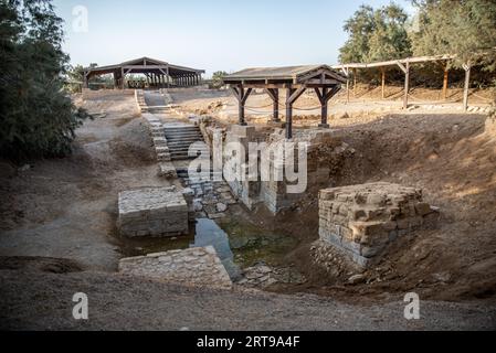 Site de baptême Bethany Beyond the Jordan, Al-Maghtas, Jordanie Banque D'Images