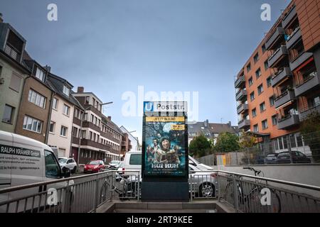 Photo d'un panneau indiquant la gare de Poststrasse, qui fait partie du système U-Bahn. Le Stadtbahn de Cologne est un système de métro léger dans le cit allemand Banque D'Images