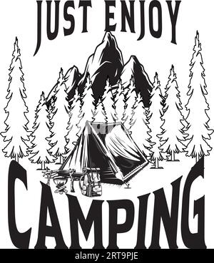 Motif T-shirt Camping Illustration de Vecteur