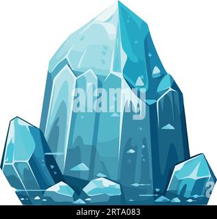 Paysage gelé de montagnes arctiques et de cristaux de glace Illustration de Vecteur