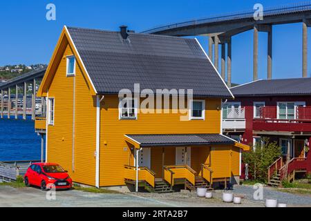 Quai de pêche commerciale, Tromso, Troms og Finnmark, Norvège Banque D'Images