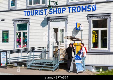 Tourist Shop, Tromso, Troms og Finnmark Norvège Banque D'Images