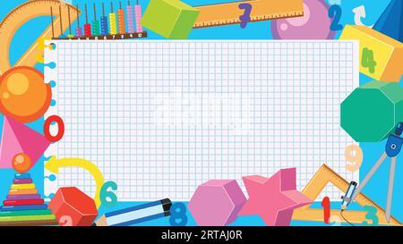 Objet élément mathématique avec illustration d'arrière-plan en damier Illustration de Vecteur