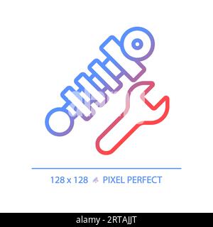 Icône de suspension de voiture à gradient linéaire fin 2D. Illustration de Vecteur