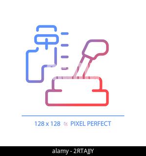 Icône de boîte de vitesses de voiture à gradient linéaire fin 2D. Illustration de Vecteur