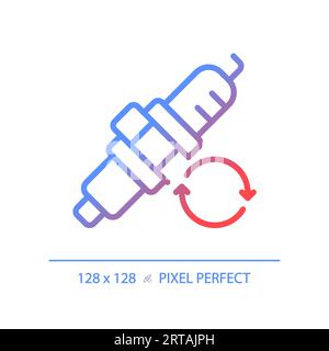 Icône de bougie d'allumage de voiture à gradient linéaire fin 2D. Illustration de Vecteur