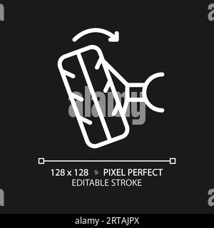 Icône d'alignement des roues de voiture blanche à ligne mince personnalisable en 2D. Illustration de Vecteur