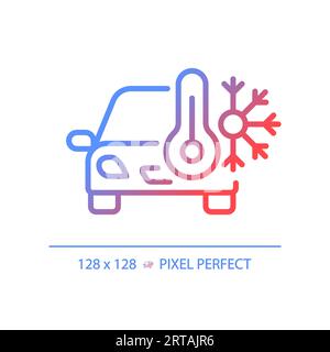 Icône de climatiseur de voiture à gradient linéaire fin 2D. Illustration de Vecteur