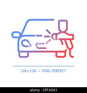 Icône de peinture de voiture à gradient linéaire fin 2D. Illustration de Vecteur