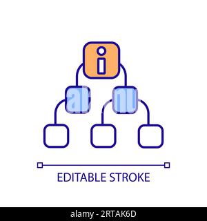 Icône de modularité linéaire 2D fine et colorée Illustration de Vecteur