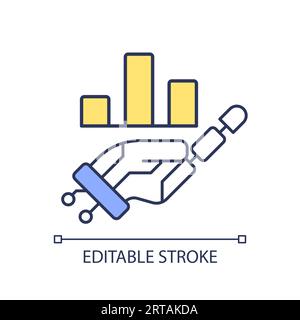 Icône d'évaluation des données 2D linéaire fine colorée Illustration de Vecteur