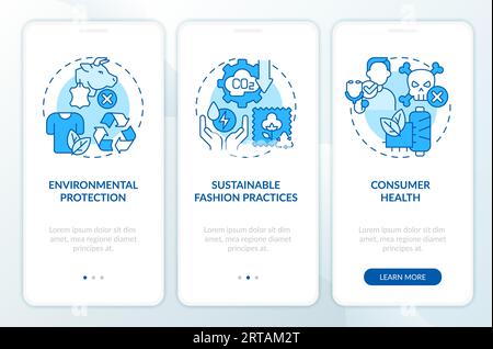 Découvrez la mode durable avec des icônes de ligne bleue Illustration de Vecteur