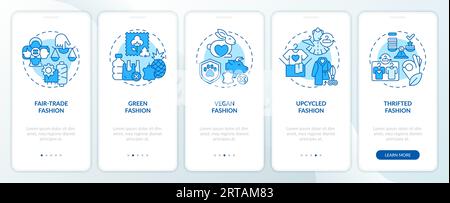 Découvrez la mode durable avec le concept d'icônes bleues Illustration de Vecteur