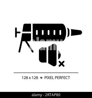 Icône solide de style glyphe de scellant insonorisé 2D. Illustration de Vecteur