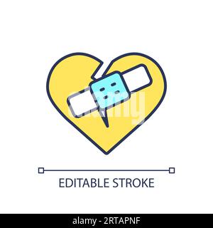 Icône de ligne mince colorée modifiable en 2D ADHD Illustration de Vecteur