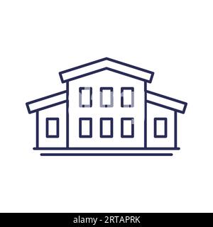 icône de ligne de maison multi familiale, vecteur Illustration de Vecteur