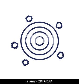 icône de ligne cible manquée sur blanc Illustration de Vecteur