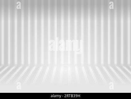 Mur et sol rayés gris et blanc. Fond abstrait de technologie de scène vide. Conception vectorielle graphique futuriste. Illustration de Vecteur