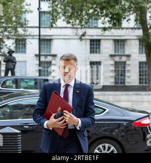 Londres, Royaume-Uni. 12 septembre 2023. Londres, Royaume-Uni. , . Mark harper le secrétaire d'État aux Transports arrive au bureau du Cabinet pour une réunion du Cabinet crédit : Richard Lincoln/Alamy Live News crédit : Richard Lincoln/Alamy Live News Banque D'Images