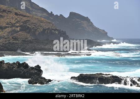 Côte sauvage de la Fajana près de Barlovento, nord de la Palma, îles Canaries, Espagne Banque D'Images